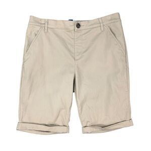 Old Navy Uniform Tech Shorts Girls XXL 2XL Stone Twill Bermuda Pull On Stretch